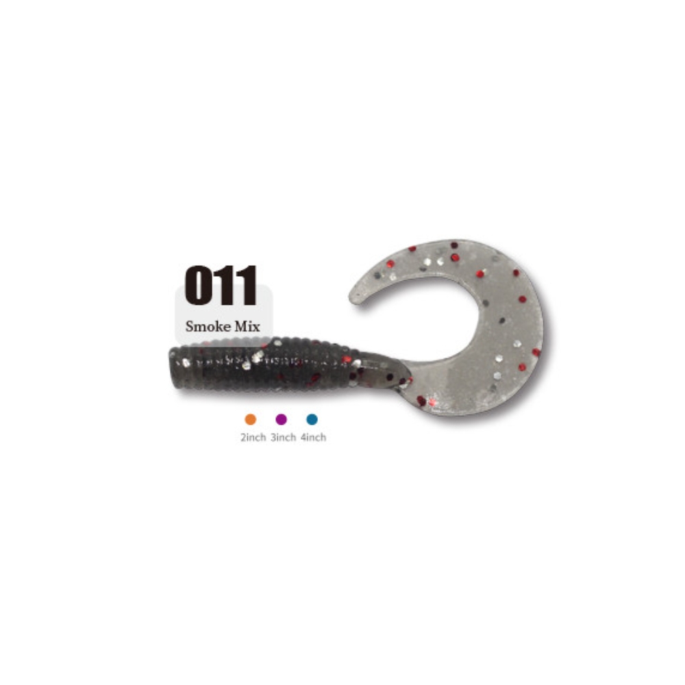 캣츠크로우 씨그럽 우럭웜 광어캐스팅 배스웜 011 스모크 믹스, 7.6cm(3인치) - 상세 이미지 2