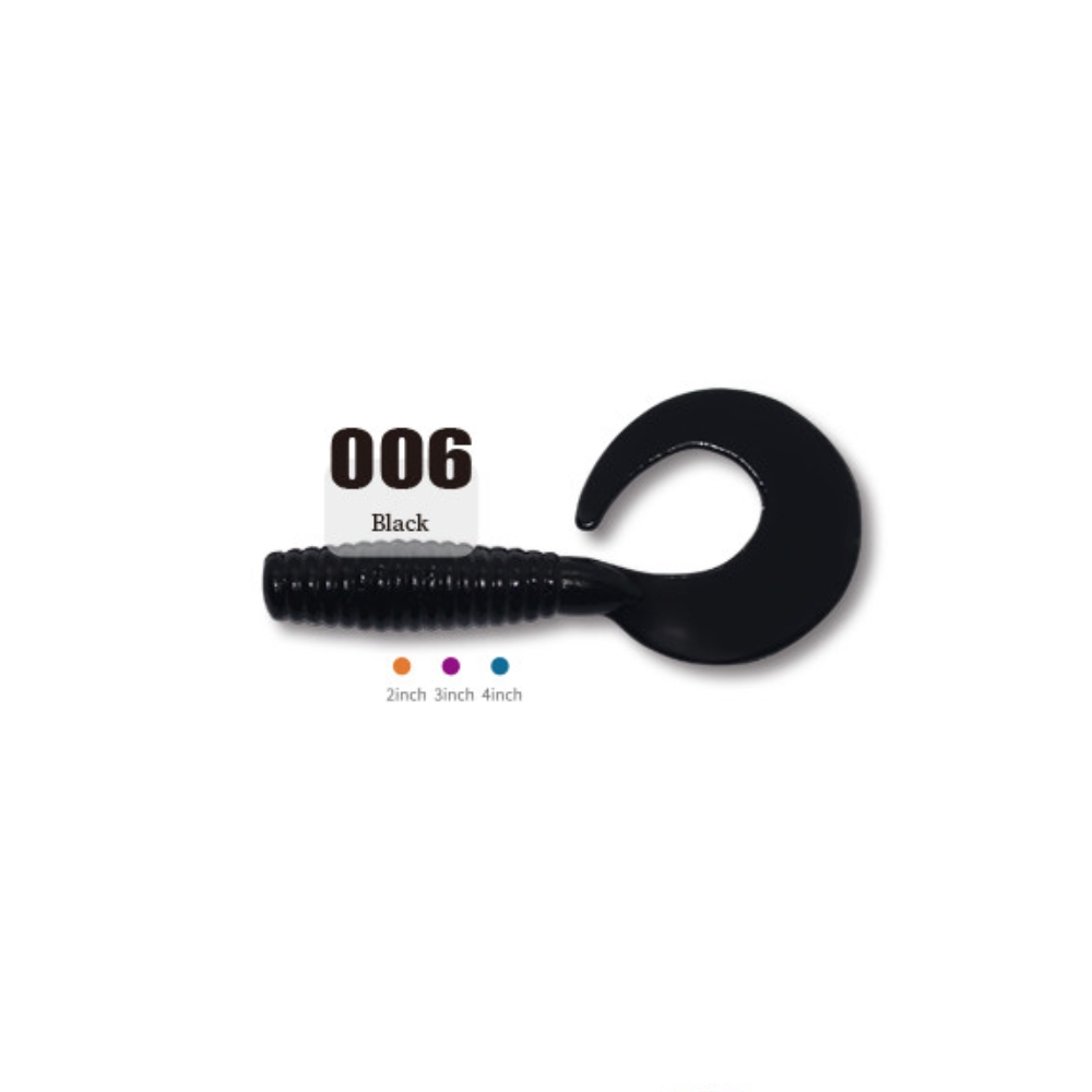 캣츠크로우 씨그럽 우럭웜 광어캐스팅 배스웜 006 블랙, 7.6cm(3인치) - 상세 이미지 2