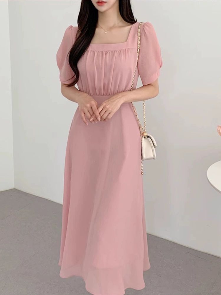 여름 하객룩 휴양지룩 셔링 반팔 바캉스 롱원피스 린넨 블랙 프리사이즈 - 상세 이미지 3