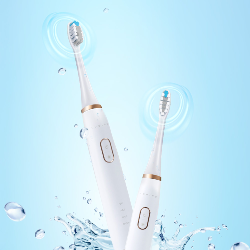 쿠잉 음파전동칫솔 ETB-01 화이트 진동 미세모 완전방수 초음파 자동 전기 치솔 제품 이미지