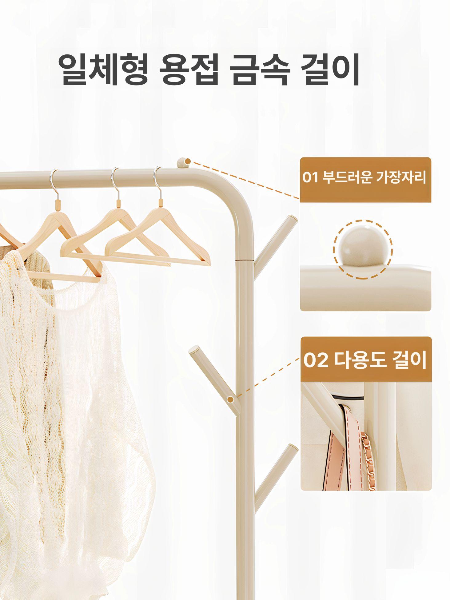 모듈행거 이동식 이동형 철제 옷가게 바구니 수납 행거 간이 모듈 이중 60 F형 밀크 화이트 대 - 상세 이미지 5