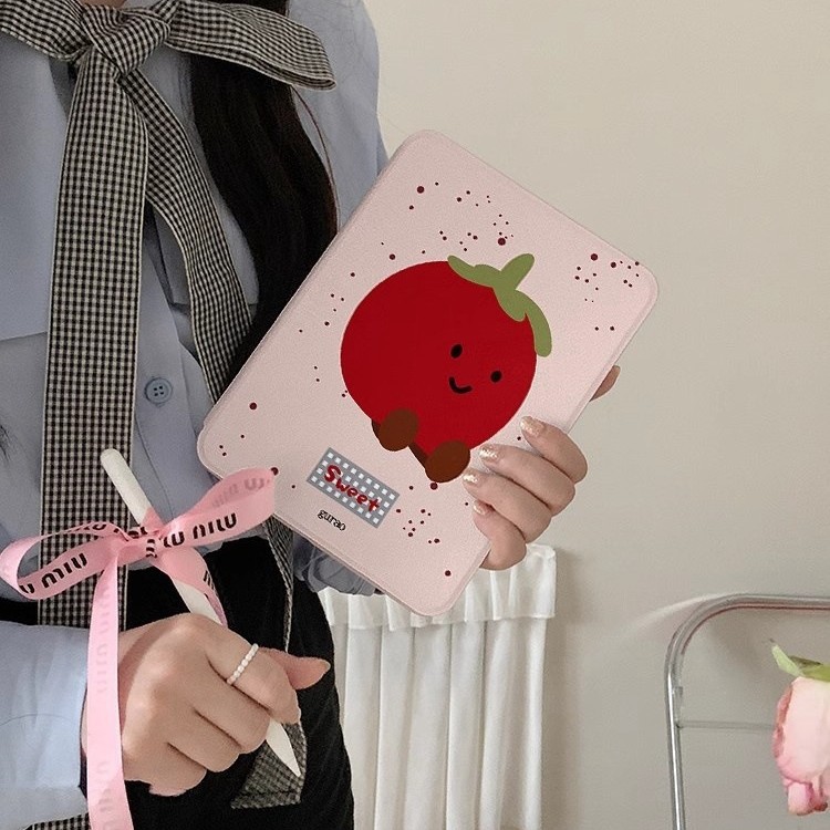 핑크 스플래시 토마토 아이패드 케이스 - 상세 이미지 3