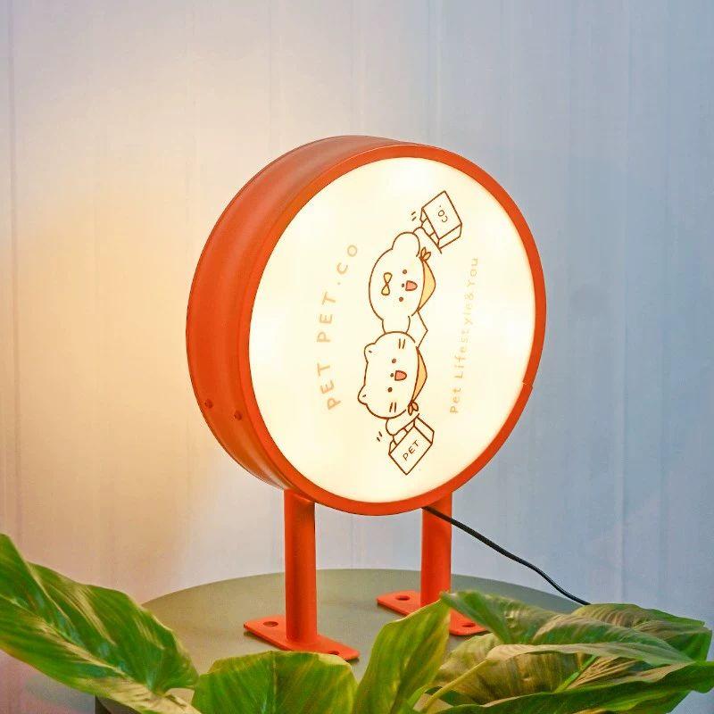 원형돌출간판 LED 실외 매장 안내판 커피숍 간판 아이마르스 오렌지 30cmx30cm - 상세 이미지 5