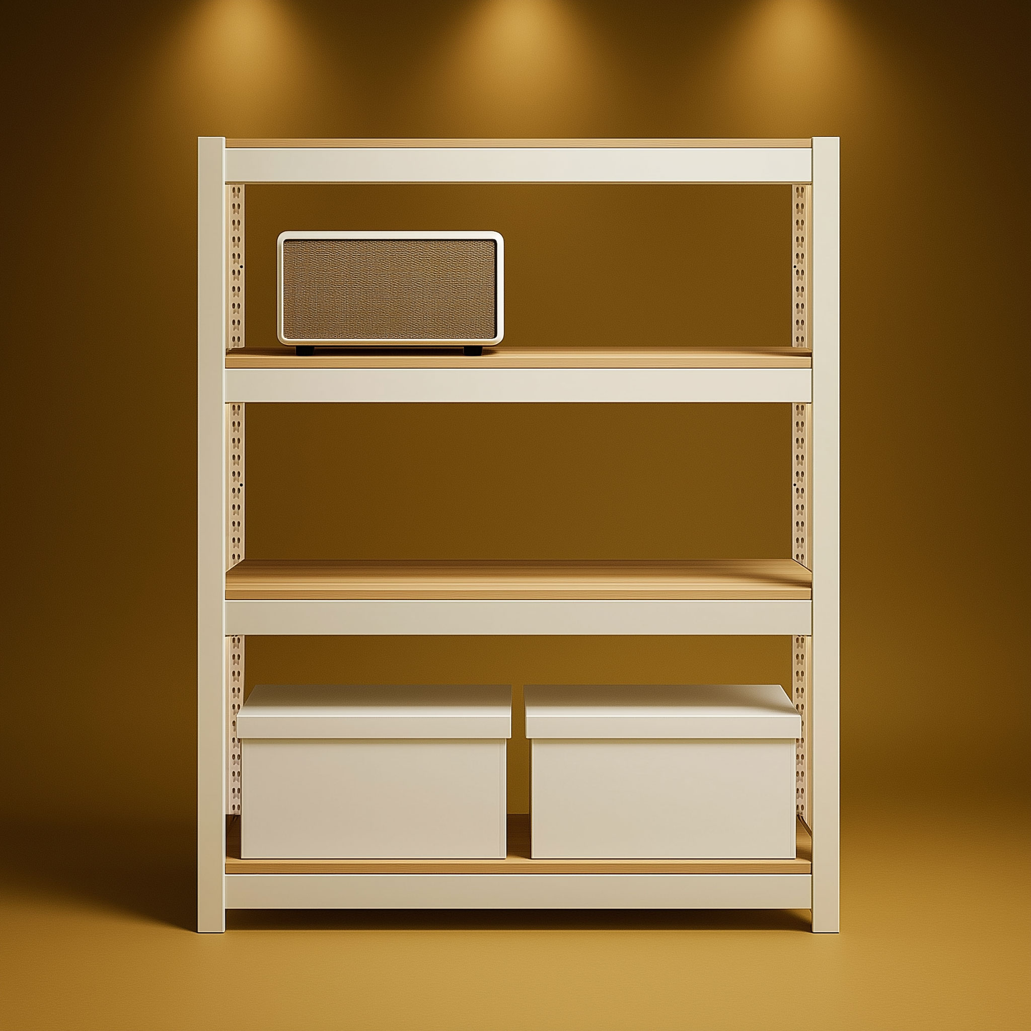 선반 수납선반 다용도 철제 벽 팬트리 선반장 무볼트 랙 홈던트 4단 300300750