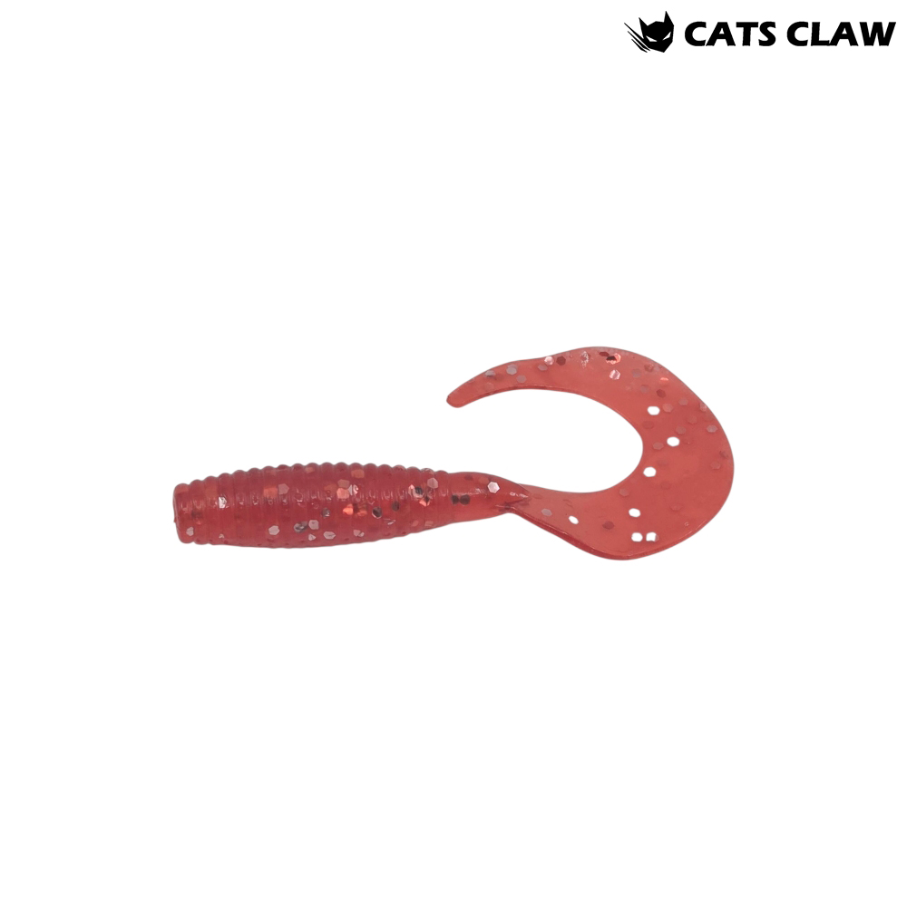 캣츠크로우 씨그럽 우럭웜 광어캐스팅 배스웜 005 레드 실버, 7.6cm(3인치) - 상품 이미지