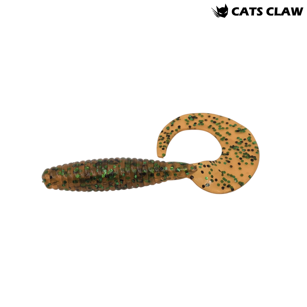 캣츠크로우 씨그럽 우럭웜 광어캐스팅 배스웜 018 골드 그린, 10cm(4인치) - 메인 이미지