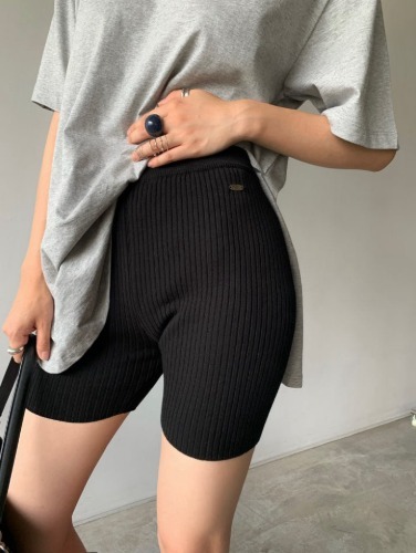 니트 골지5부바지 - 상품 이미지