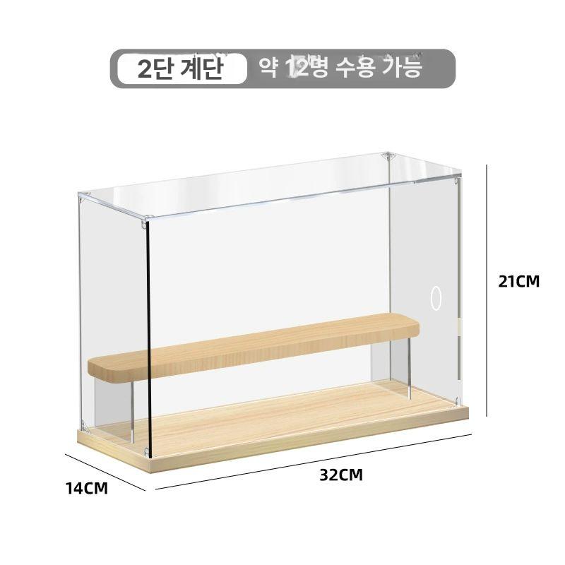 투명 아크릴 피규어 진열대 정리함 보관함 전시 전시장 특가 2열 계단식 3단 파노라마 수납함 - 상세 이미지 4