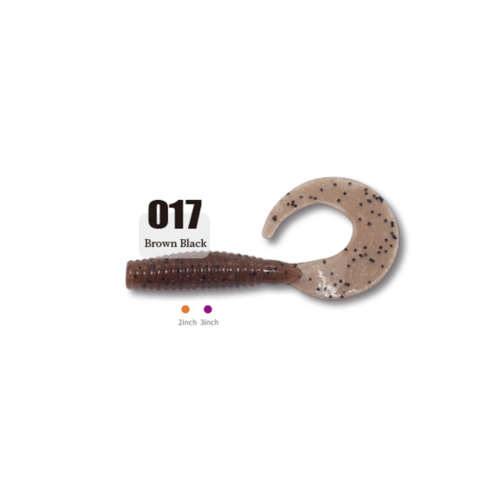 캣츠크로우 씨그럽 우럭웜 광어캐스팅 배스웜 017 브라운 블랙, 5cm(2인치) - 상세 이미지 2
