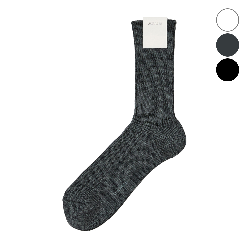오라리 우먼즈 양말 COTTON CASHMERE LOW GAUGE SOCKS - 메인 이미지