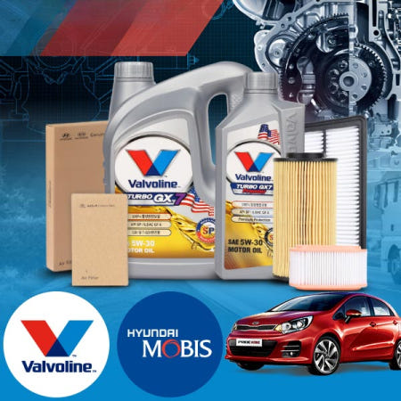 [자체제작]카샤 기아 프라이드(올뉴)(11~) 1.6 가솔린 발보린 터보 GX7 API SP 5W30 엔진오일필터세트(모비스 정품 필터) 4L iter