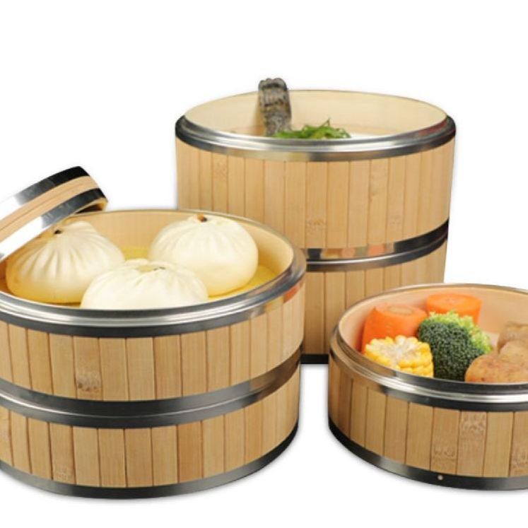 대나무 증기 찜기 샤오롱바오 원형 찜솥 찜요리 딤섬 - 상품 이미지