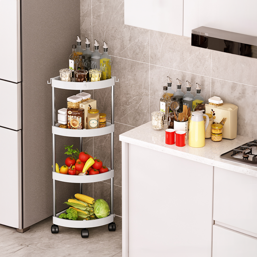 틈새선반 이동식트롤리 트레이 바퀴달린 세탁실수납장 코너 3단