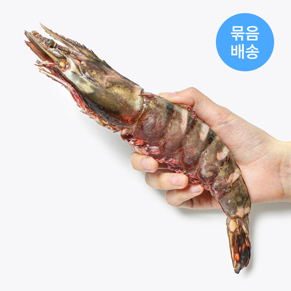 킹타이거새우 1마리 소 중소 중 왕새우 킹 블랙타이거 냉동