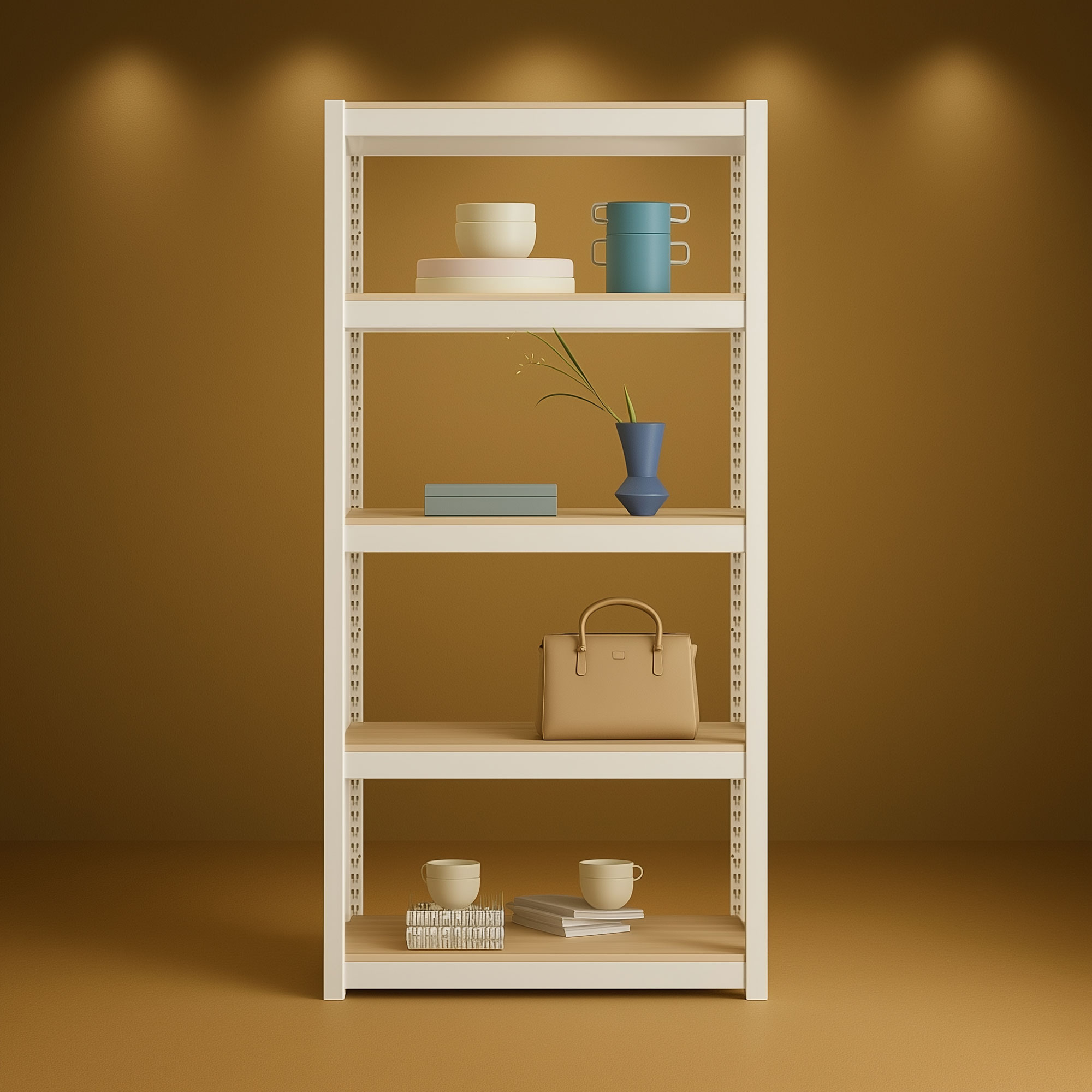 선반 수납선반 다용도 철제 벽 팬트리 선반장 무볼트 랙 홈던트 5단 300300900