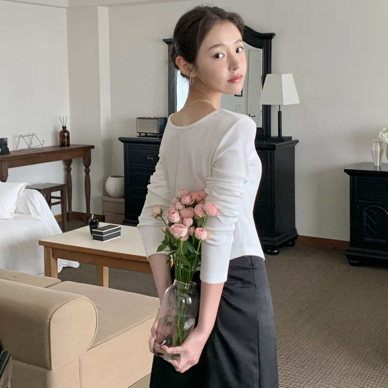 (데일리룩) 골지 유넥 긴팔 티셔츠 변형없는 슬림핏 기본 이너템 ts4689 - 상세 이미지 3