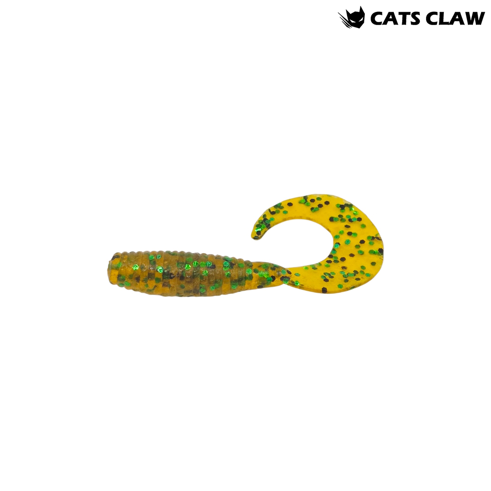 캣츠크로우 씨그럽 우럭웜 광어캐스팅 배스웜 018 골드 그린, 7.6cm(3인치) - 메인 이미지