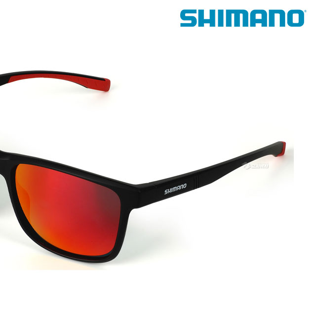 시마노 SUNSCIMITAR 편광 선글라스 낚시 레드 미러 매트블랙 안경 - 상세 이미지 3