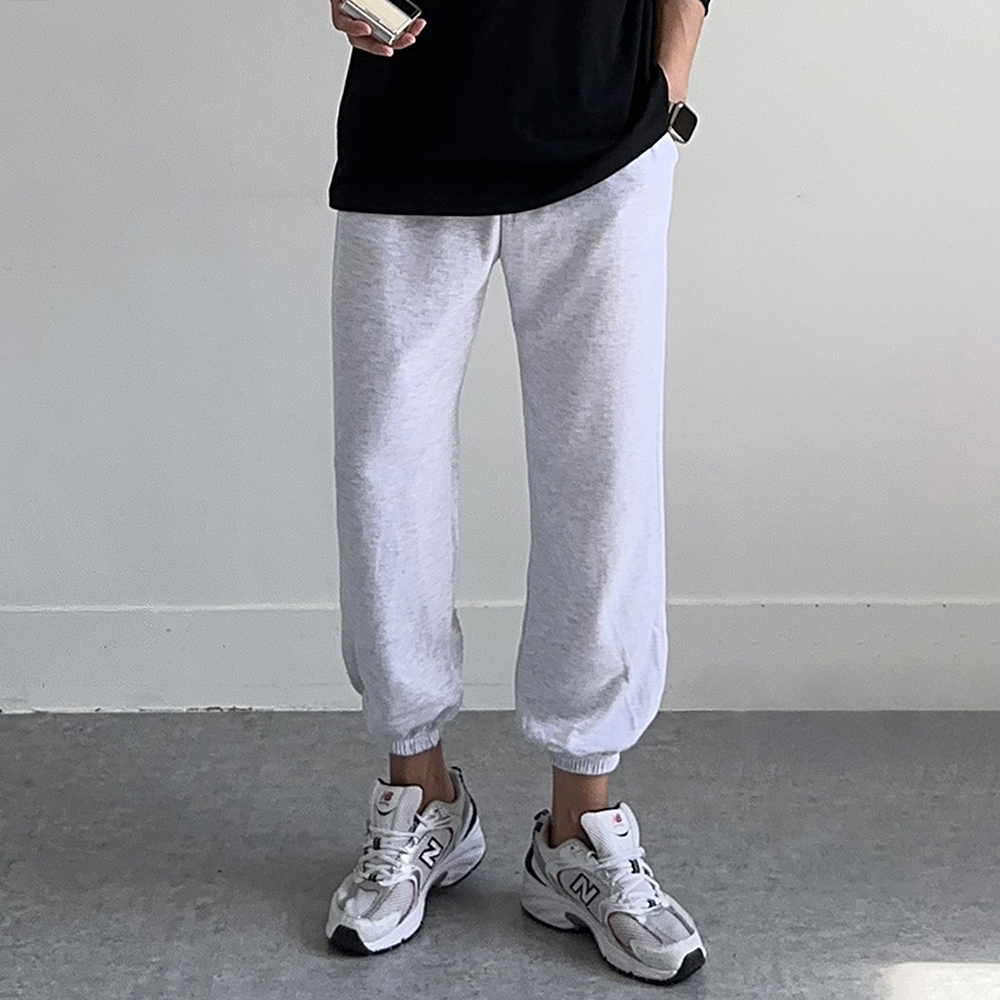 남자 조거팬츠 밴딩 트레이닝 면 바지 남자 와이드팬츠
