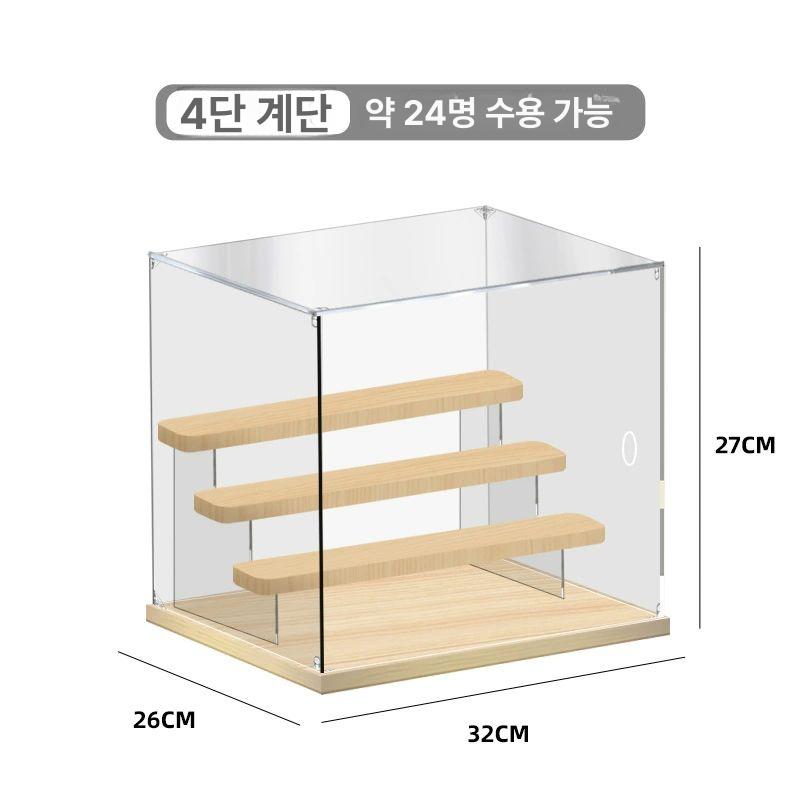 투명 아크릴 피규어 진열대 정리함 보관함 전시 전시장 특가 2열 계단식 3단 파노라마 수납함 - 상세 이미지 5