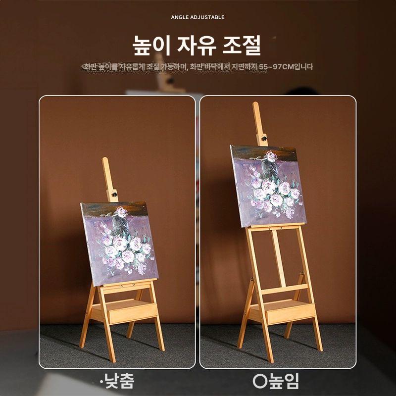 드로잉테이블 원목 유화 제도판 책상용 그림받침대 2세대 기울어진 서랍형+스케치 2세대형 - 상세 이미지 3