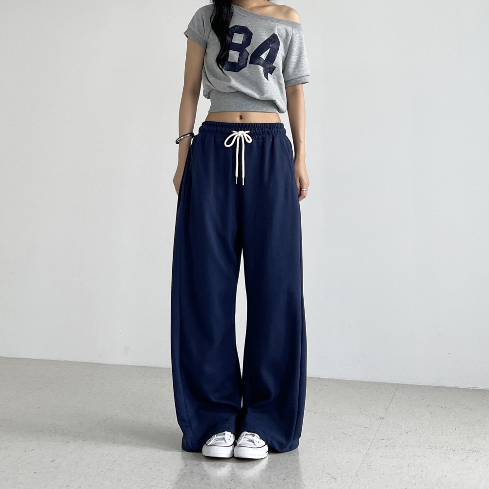 사이드핀턱 여성 밴딩 와이드팬츠 백포켓 통바지 카리핏밴딩팬츠 - 상세 이미지 5