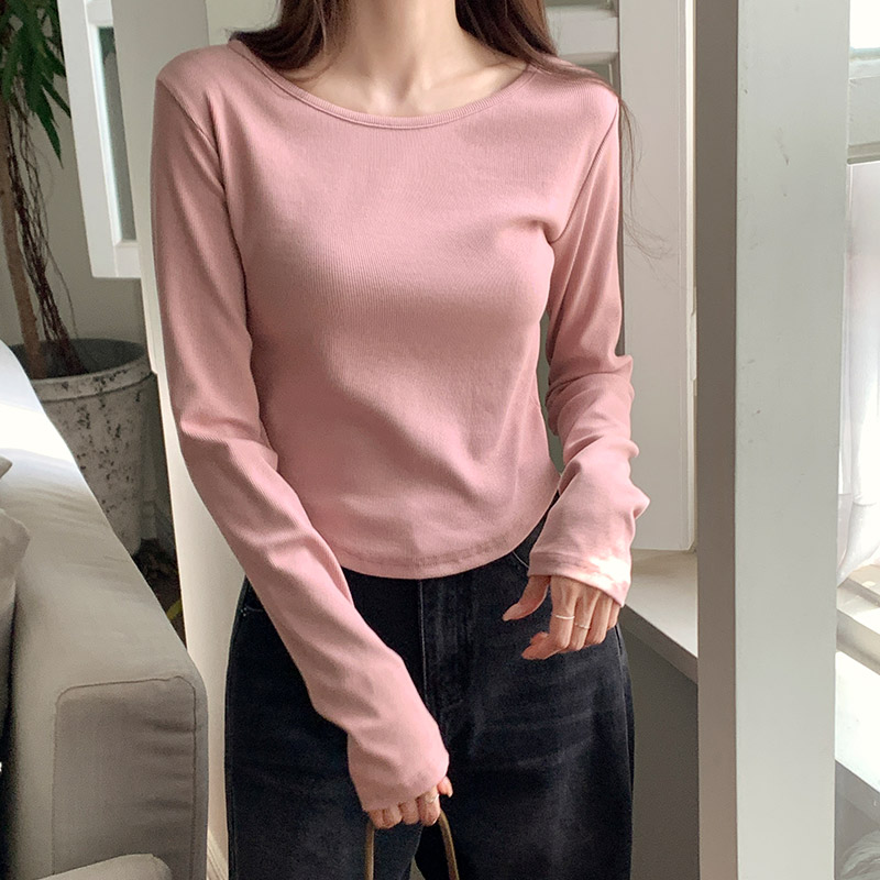 (데일리룩) 골지 유넥 긴팔 티셔츠 변형없는 슬림핏 기본 이너템 ts4689 - 상세 이미지 5