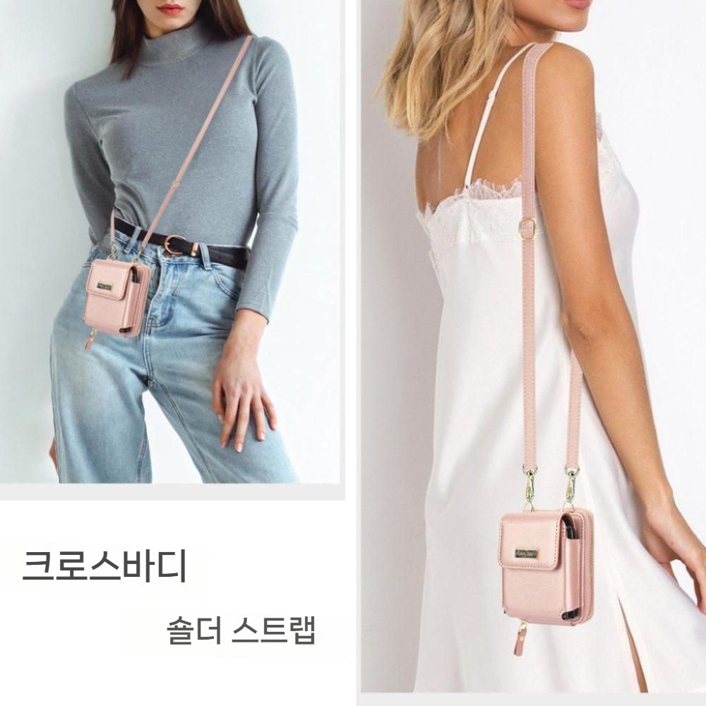 갤럭시 플립7 수납 가방 케이스 카드 지갑 스트랩 어깨끈 보호 커버 - 상세 이미지 2