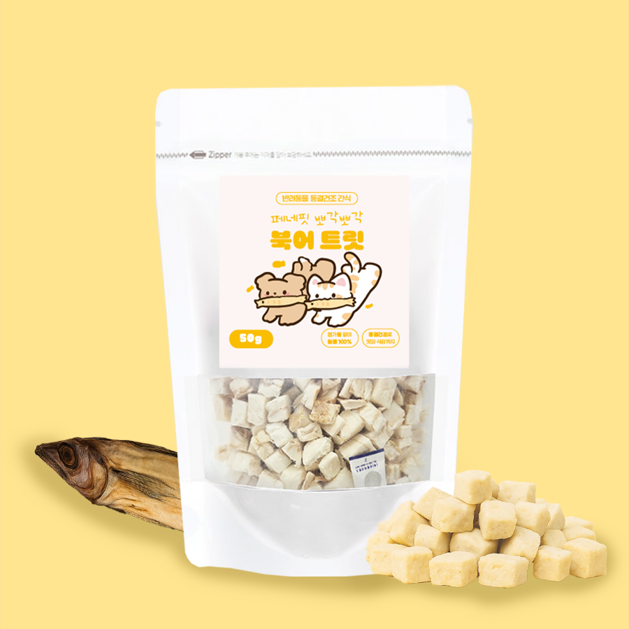 페네핏 고양이 동결건조 트릿 훈련 칭찬 저칼로리 간식 북어, 50g, 1개 - 상품 이미지