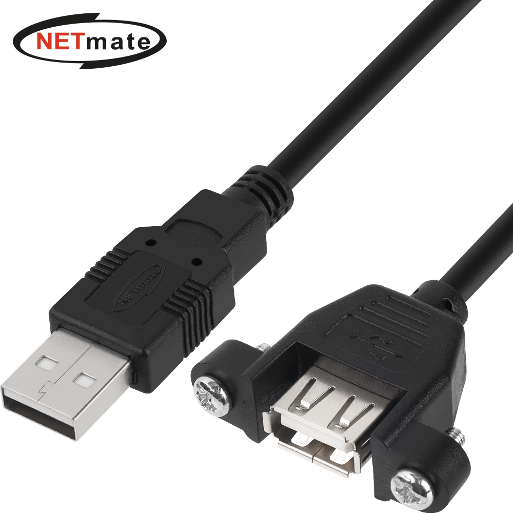 강원전자 넷메이트 USB2.0 판넬형 연장 케이블 2m (블랙) NMC-UF220SB