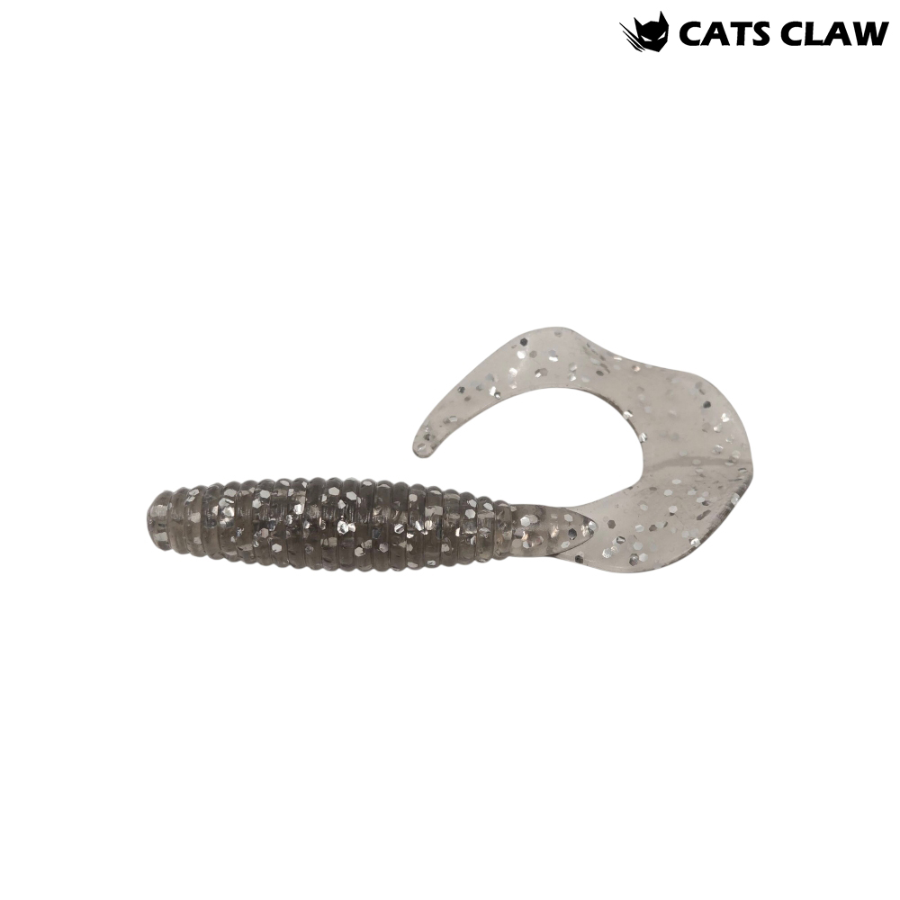 캣츠크로우 씨그럽 우럭웜 광어캐스팅 배스웜 020 스모크 실버, 10cm(4인치) - 메인 이미지