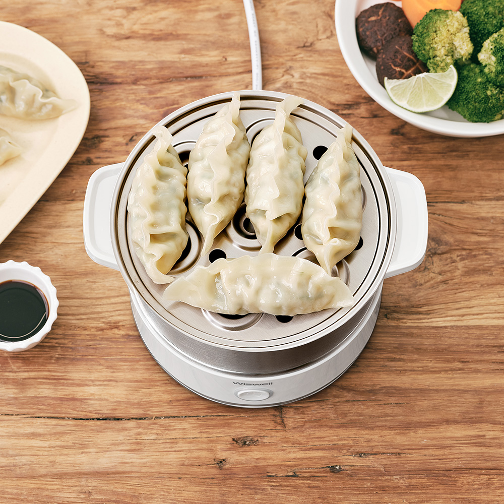 위즈웰 올스텐 2단 계란찜기 미니 전기 달걀 삶기 기계 에그스팀