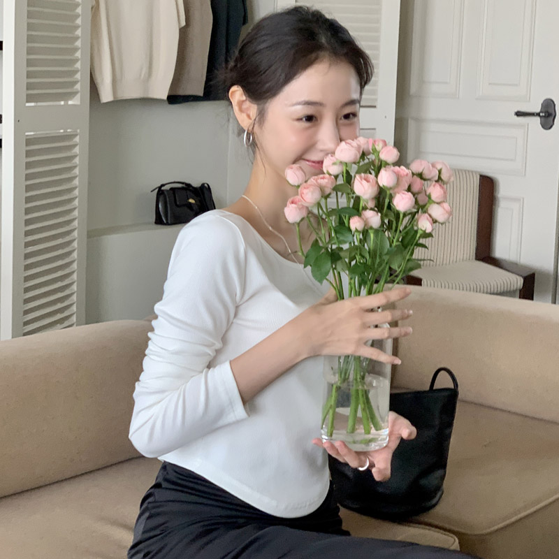 (데일리룩) 골지 유넥 긴팔 티셔츠 변형없는 슬림핏 기본 이너템 ts4689 - 상세 이미지 4