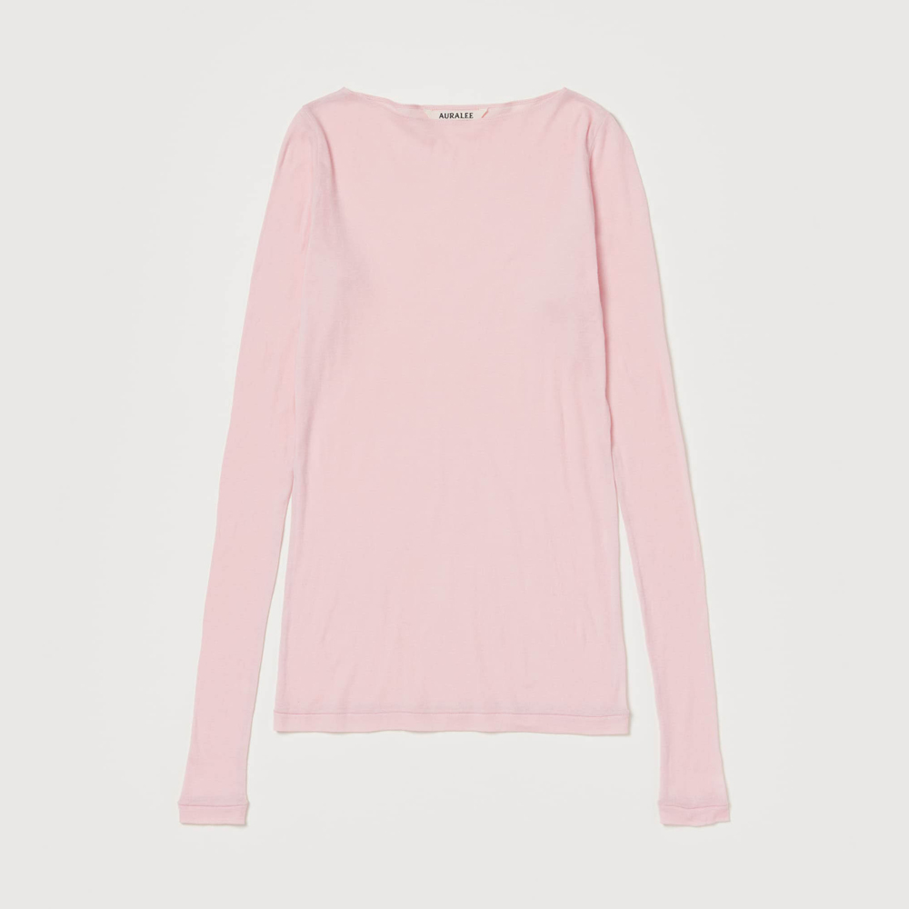 오라리 우먼즈 긴팔티 SUPER HIGH GAUGE SHEER RIB BOAT NECK L/S TEE - 상세 이미지 3