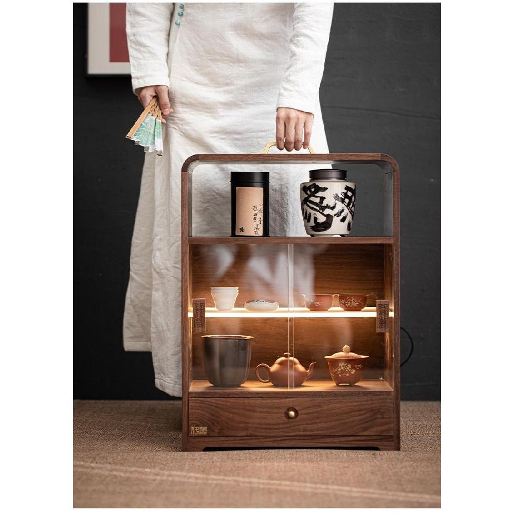 차진열장 커피장 엔틱 사케 위스키 보관함 양주 장식장 남미우드 플립도어형 수납장