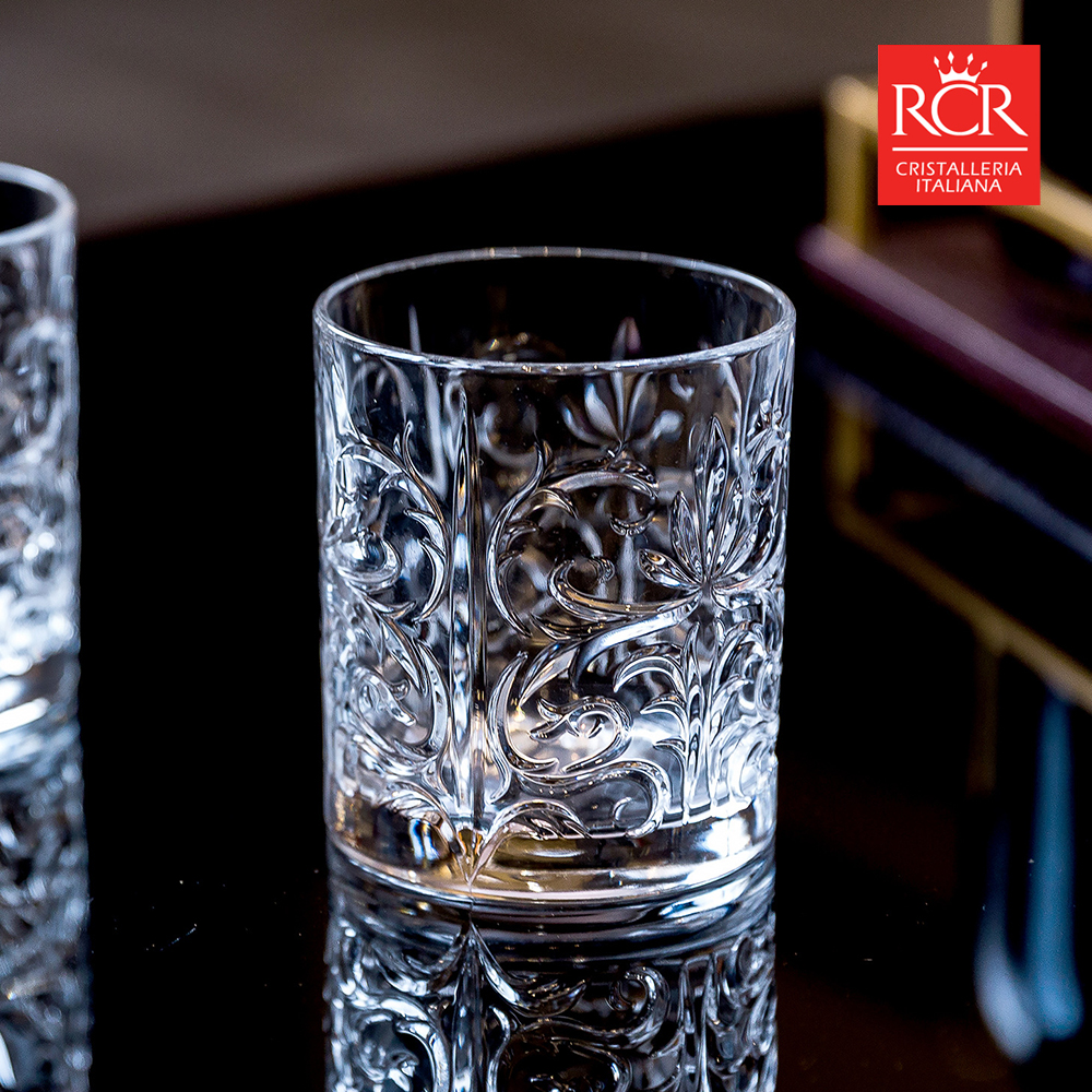 RCR 크리스탈 위스키잔 고급 술잔 선물세트 6P 340ml, 6개, 타투 언더락잔