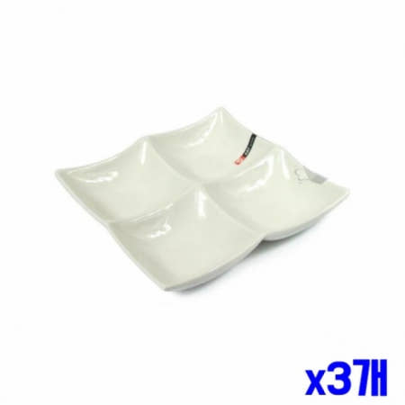 사각 도자기 나눔접시 22cm x3개 그릇 식기류