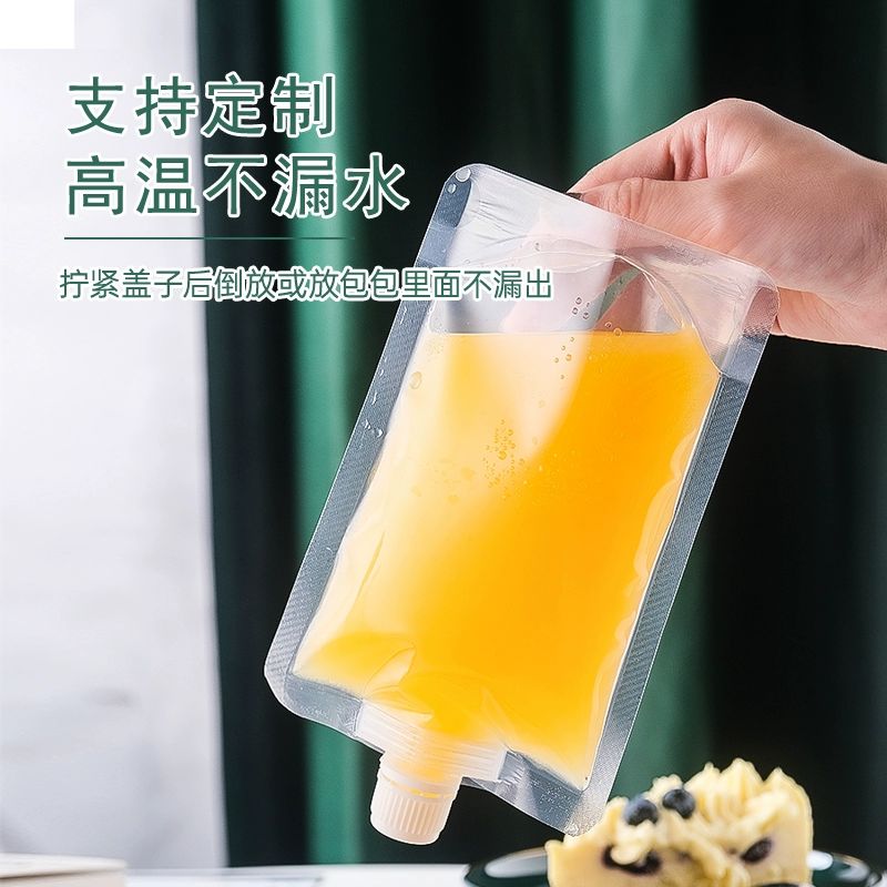 투명 비닐 파우치 비닐팩 휴대용 음료 스파우트 여행용 큰입투명형 500ml 10 깔때기포함 - 상세 이미지 5