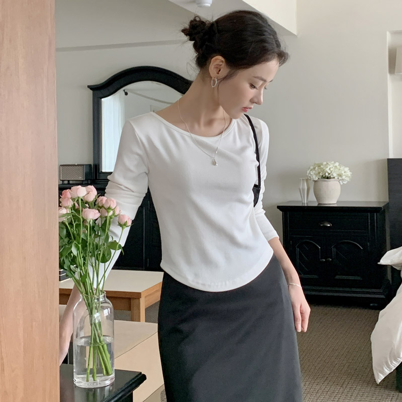 (데일리룩) 골지 유넥 긴팔 티셔츠 변형없는 슬림핏 기본 이너템 ts4689 - 상세 이미지 2
