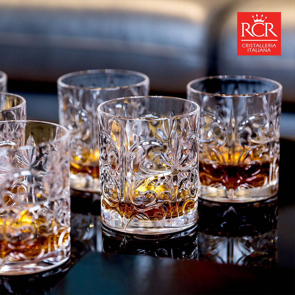 RCR 크리스탈 위스키잔 고급 술잔 선물세트 6P 340ml, 6개, 타투 언더락잔