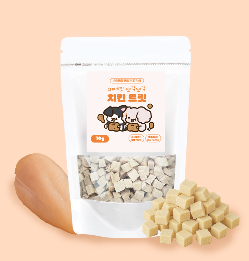 페네핏 강아지 동결건조 트릿 훈련 칭찬 저칼로리 간식 닭가슴살, 70g, 1개 - 상품 이미지