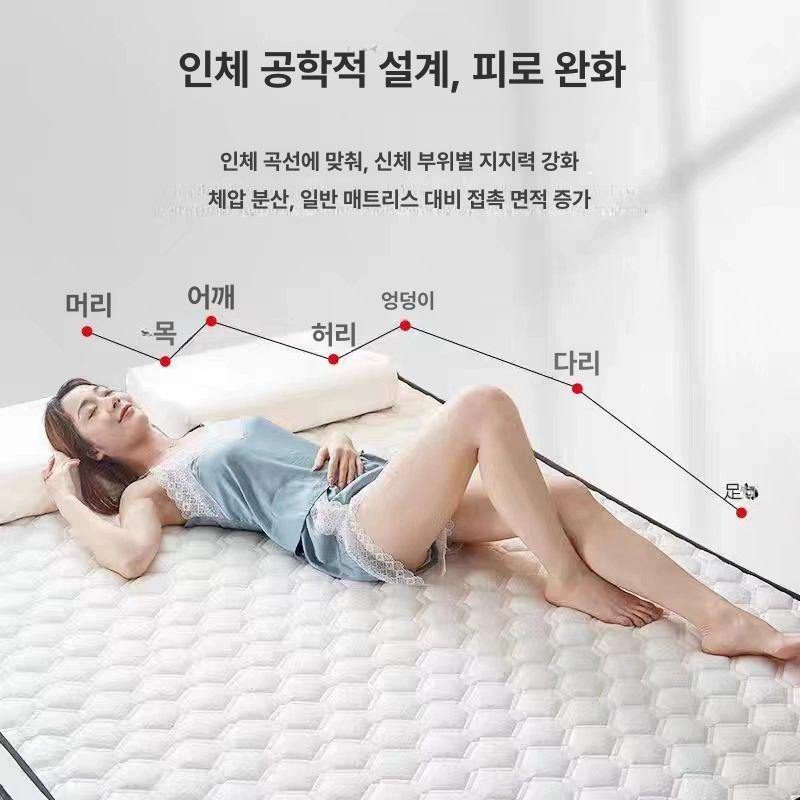 라텍스 매트리스 퀸 킹 더블 침대사이즈 펜션 원룸 귀족 회색 경제형 5cm 80x190cm - 상세 이미지 4