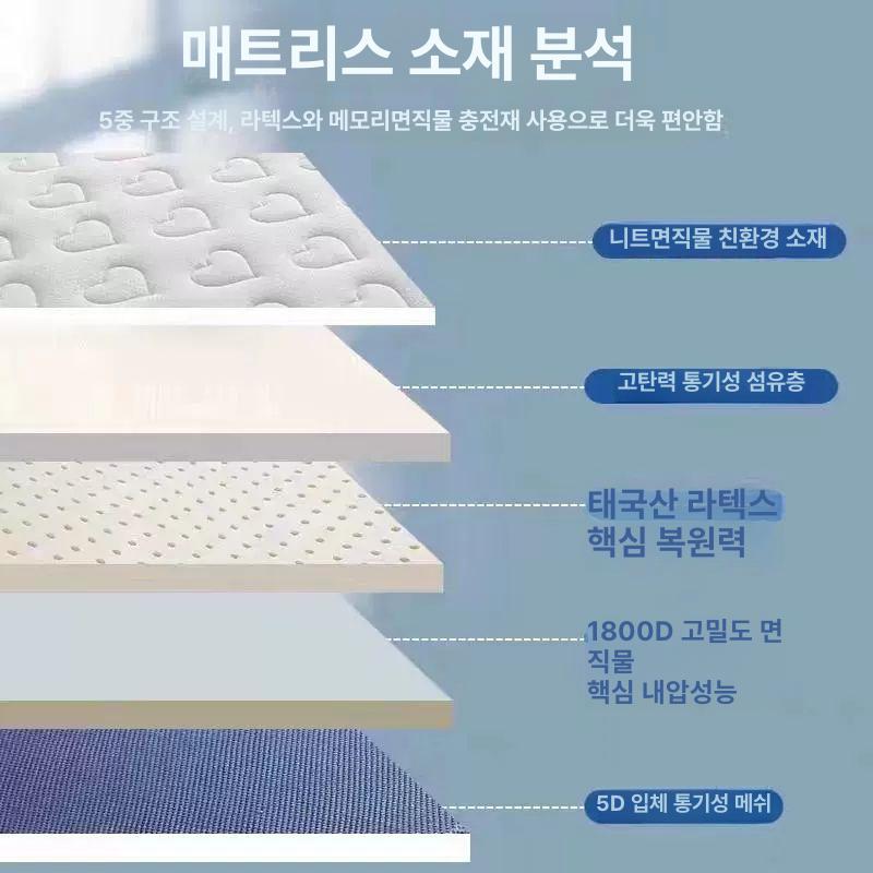 라텍스 매트리스 퀸 킹 더블 침대사이즈 펜션 원룸 귀족 회색 경제형 5cm 80x190cm - 상세 이미지 5