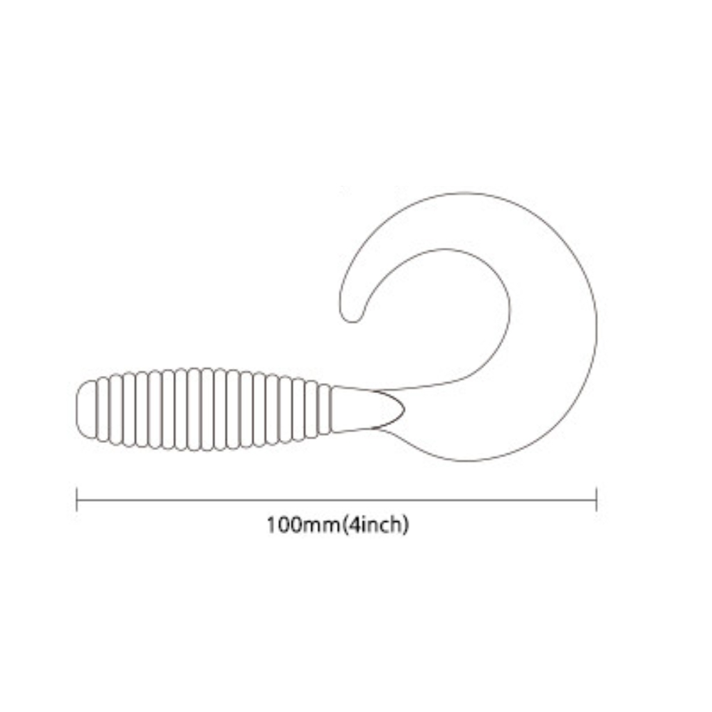 캣츠크로우 씨그럽 우럭웜 광어캐스팅 배스웜 007 블랙 레드, 10cm(4인치) - 상세 이미지 4