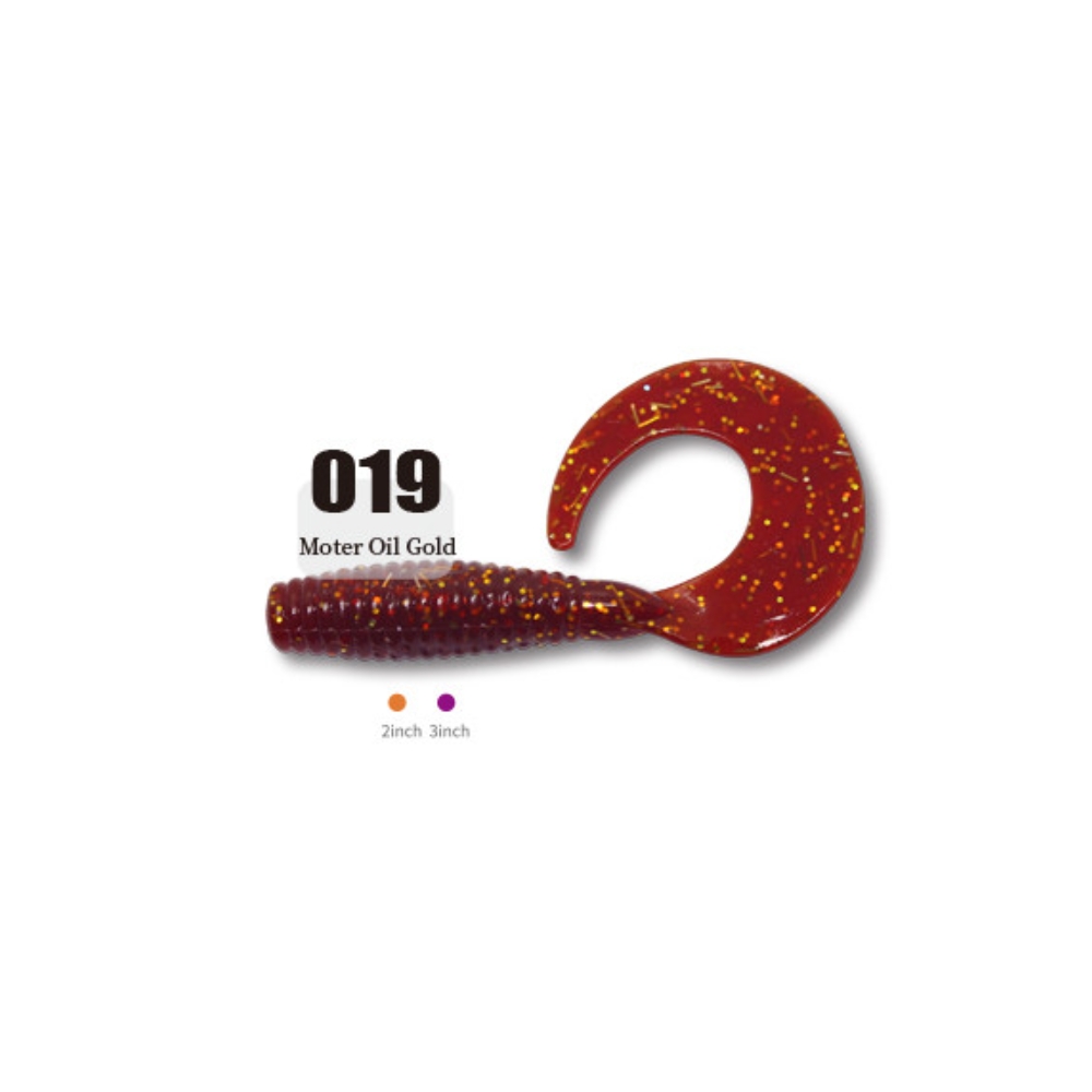 캣츠크로우 씨그럽 우럭웜 광어캐스팅 배스웜 019 모터오일 골드, 7.6cm(3인치) - 상세 이미지 2