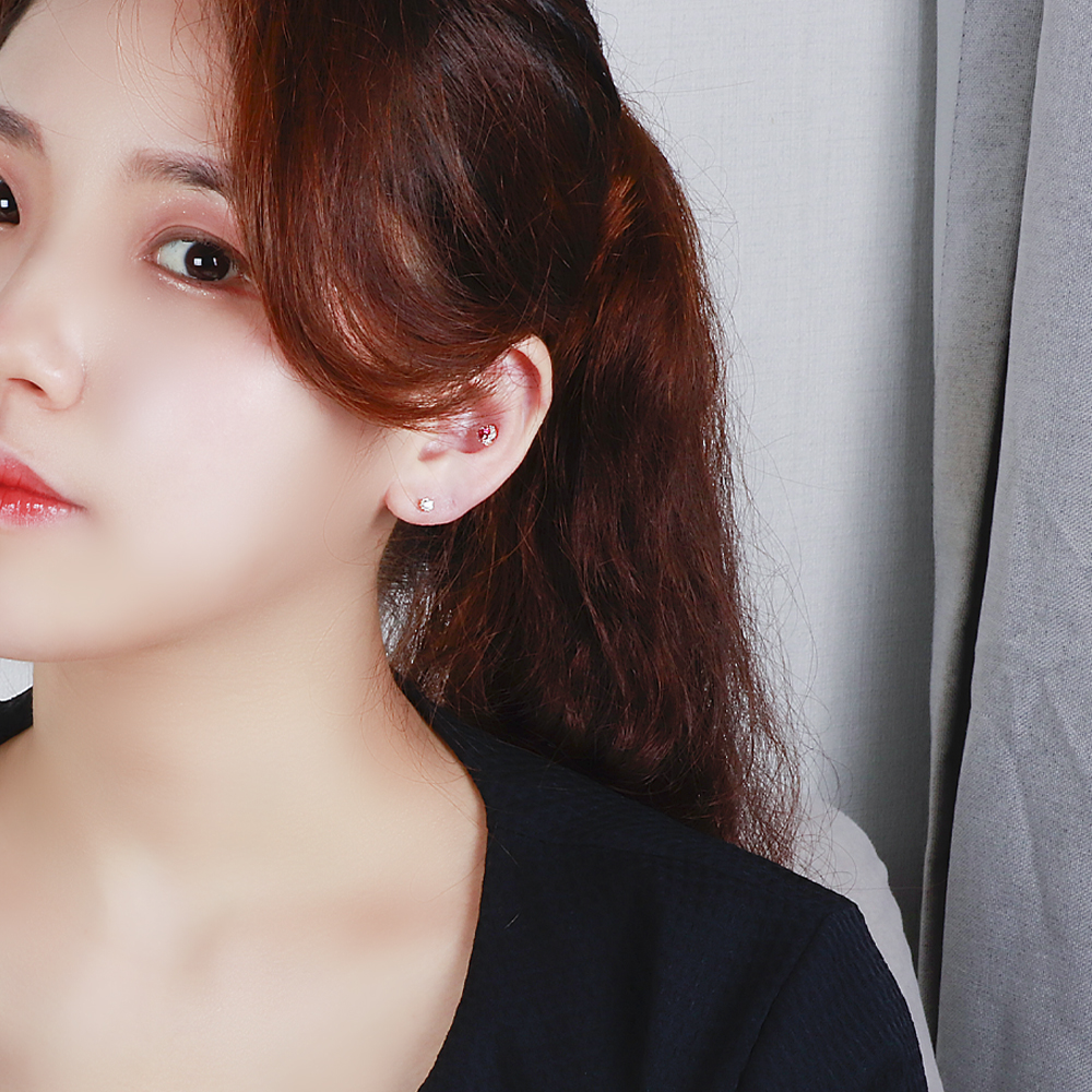 14K 18K 6발 기본 볼 피어싱 스틱 6프롱 심플 귀걸이 트라거스 이미지 7