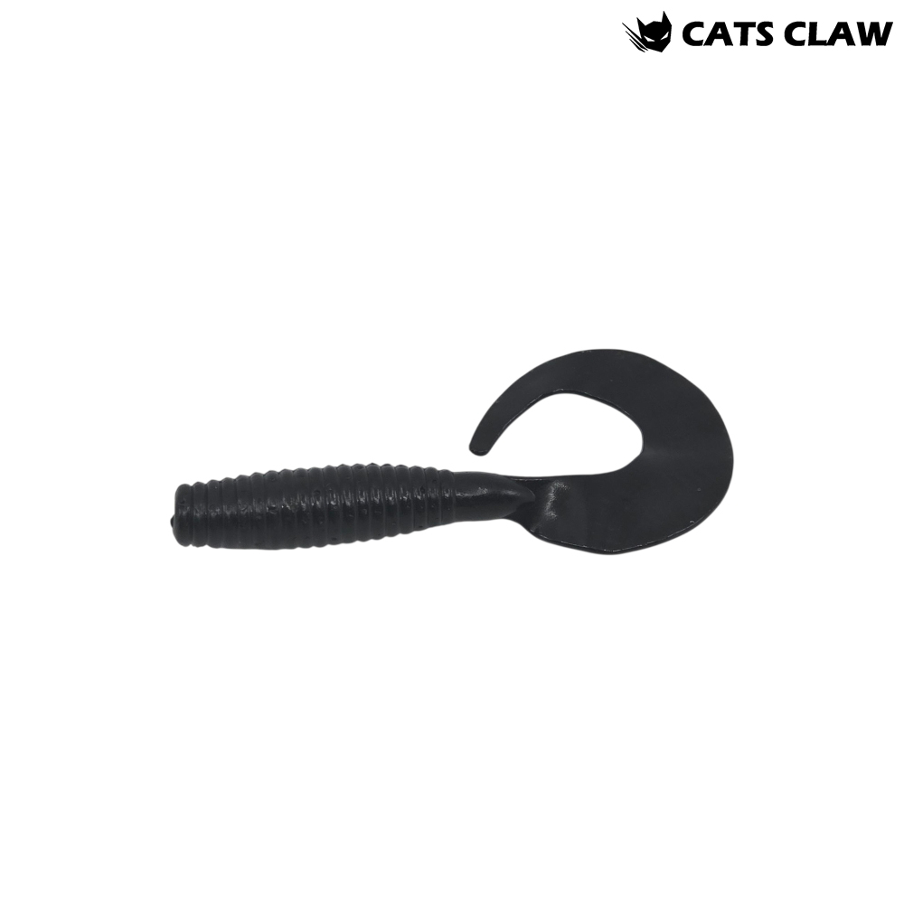 캣츠크로우 씨그럽 우럭웜 광어캐스팅 배스웜 006 블랙, 7.6cm(3인치) - 메인 이미지