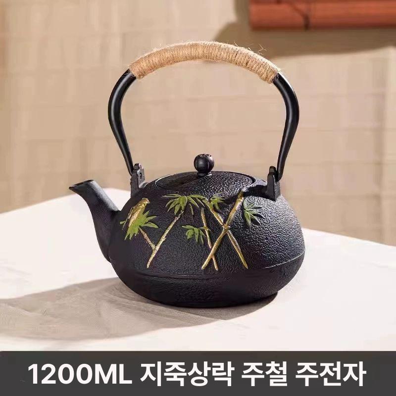 주전자 블랙 빈티지 엔틱 인테리어 디피용 나무뿌리 0.9L 블랙 1L 이상 - 상세 이미지 3