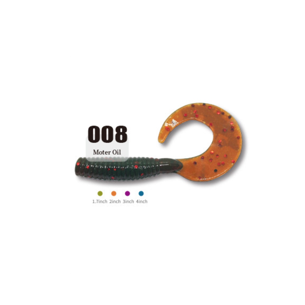 캣츠크로우 씨그럽 우럭웜 광어캐스팅 배스웜 008 모터오일, 10cm(4인치) - 상세 이미지 2