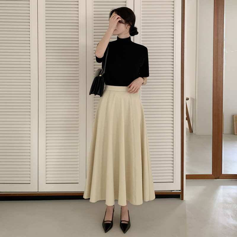 스티치 롱스커트 데일리 오피스룩 sk7430 - 상세 이미지 3